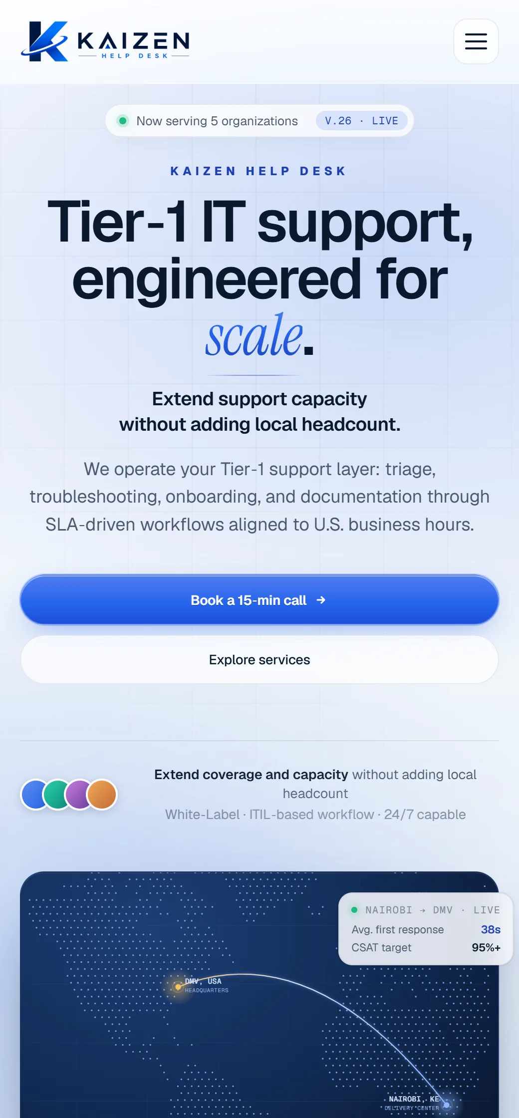 Kaizen Help Desk mobile site