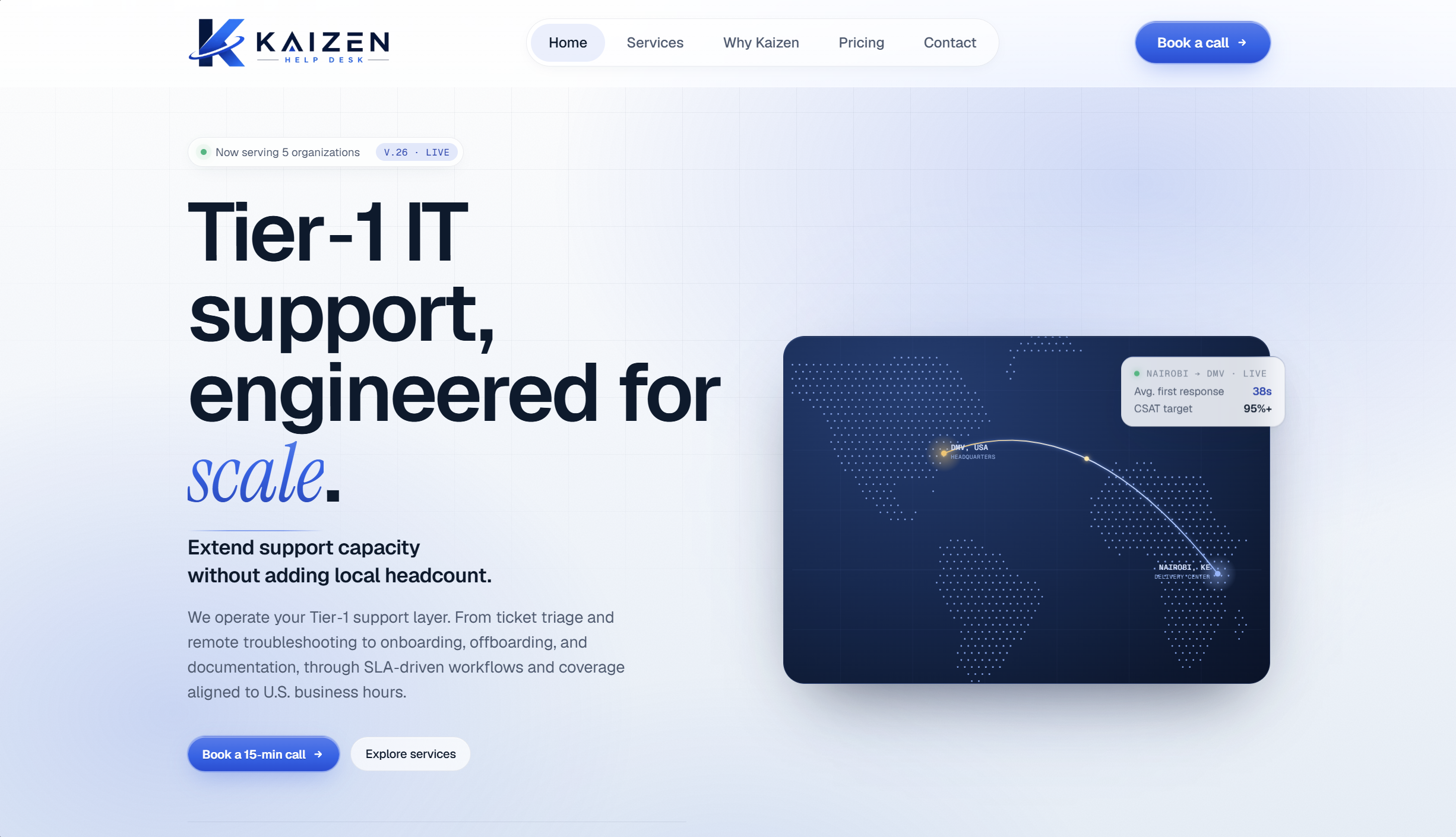 Kaizen Help Desk website built by KWA Digital