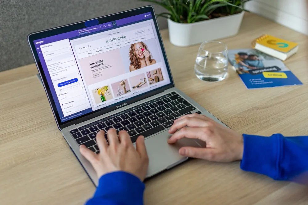 Web designer crafting custom user experience and responsive layout