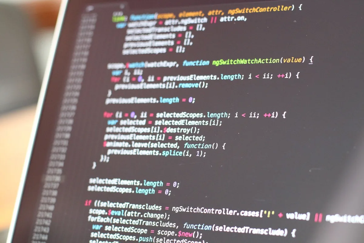 Code on a screen, representing a custom-coded website