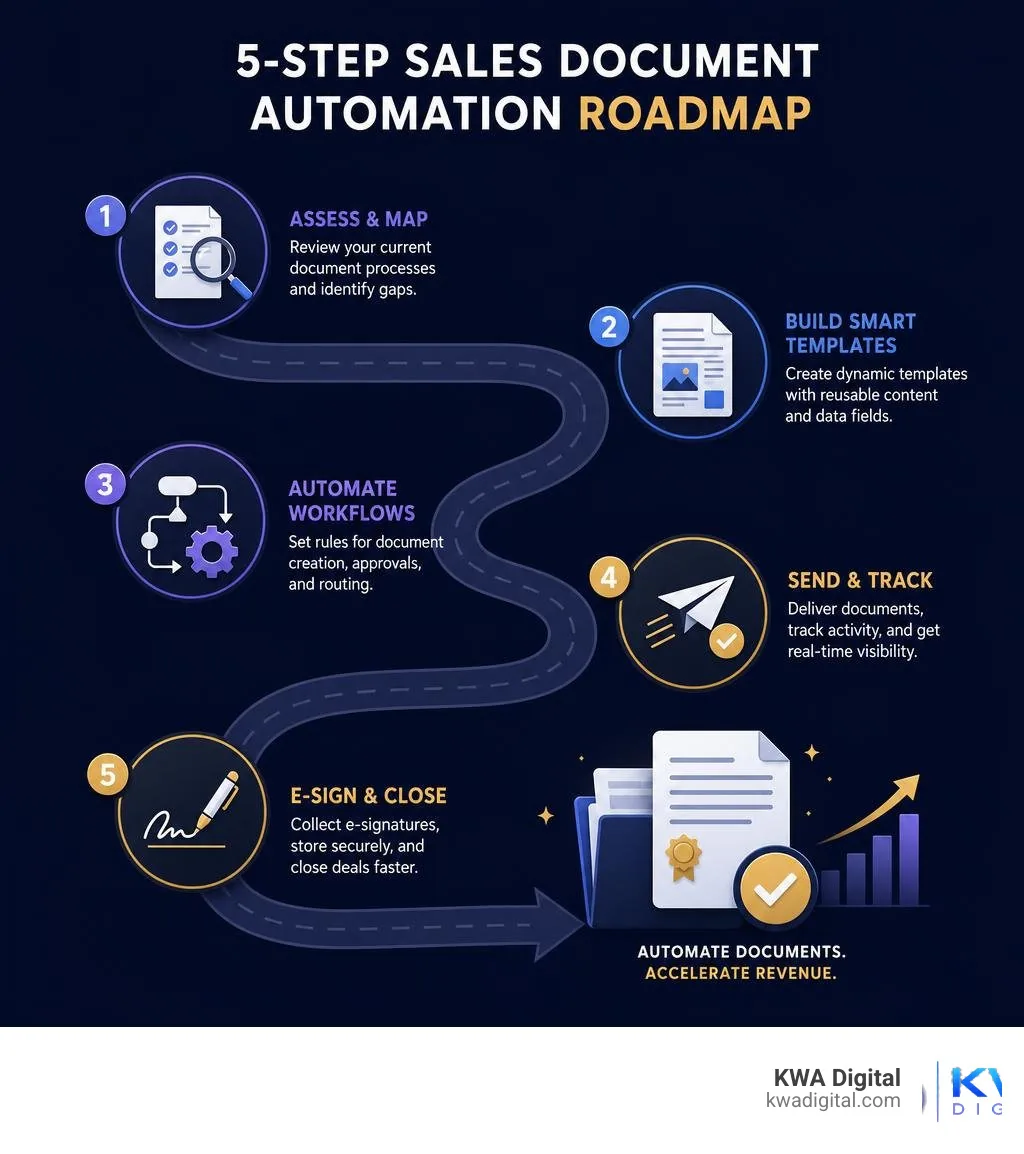 5-step sales document automation roadmap infographic